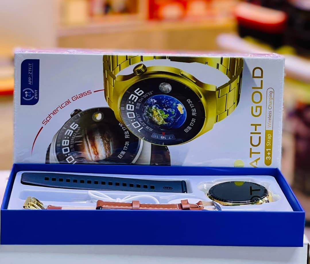ZT Fit Gold Smart Watch 3in1 with Wireless Charging