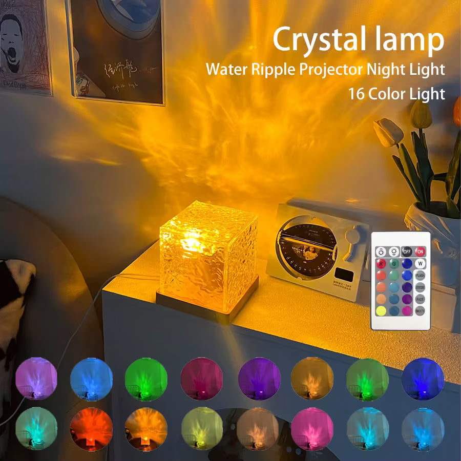 Dynamic Water Ripple Lamp Projector with RGB colors, Underwater Effect