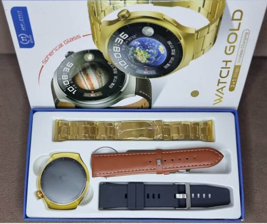 ZT Fit Gold Smart Watch 3in1 with Wireless Charging