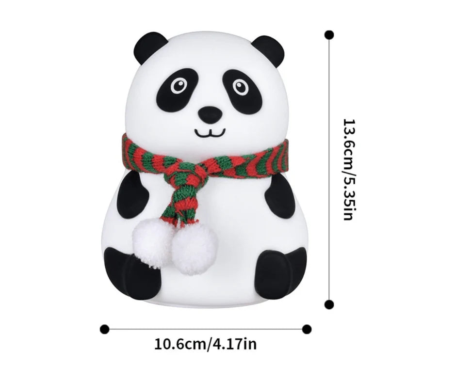 Panda Lamp Rechargeable Silicone Night Light with 7 Color Changing LED