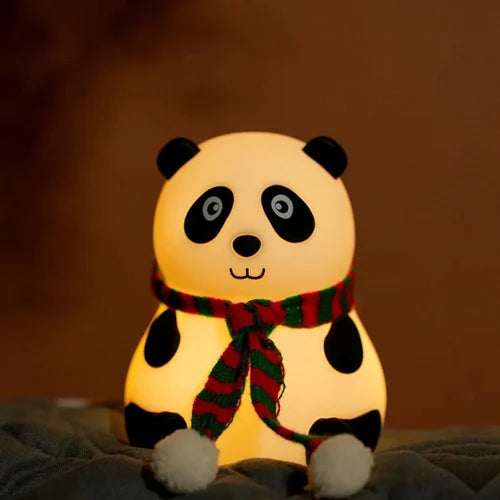 Panda Lamp Rechargeable Silicone Night Light with 7 Color Changing LED
