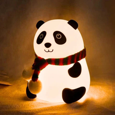 Panda Lamp Rechargeable Silicone Night Light with 7 Color Changing LED