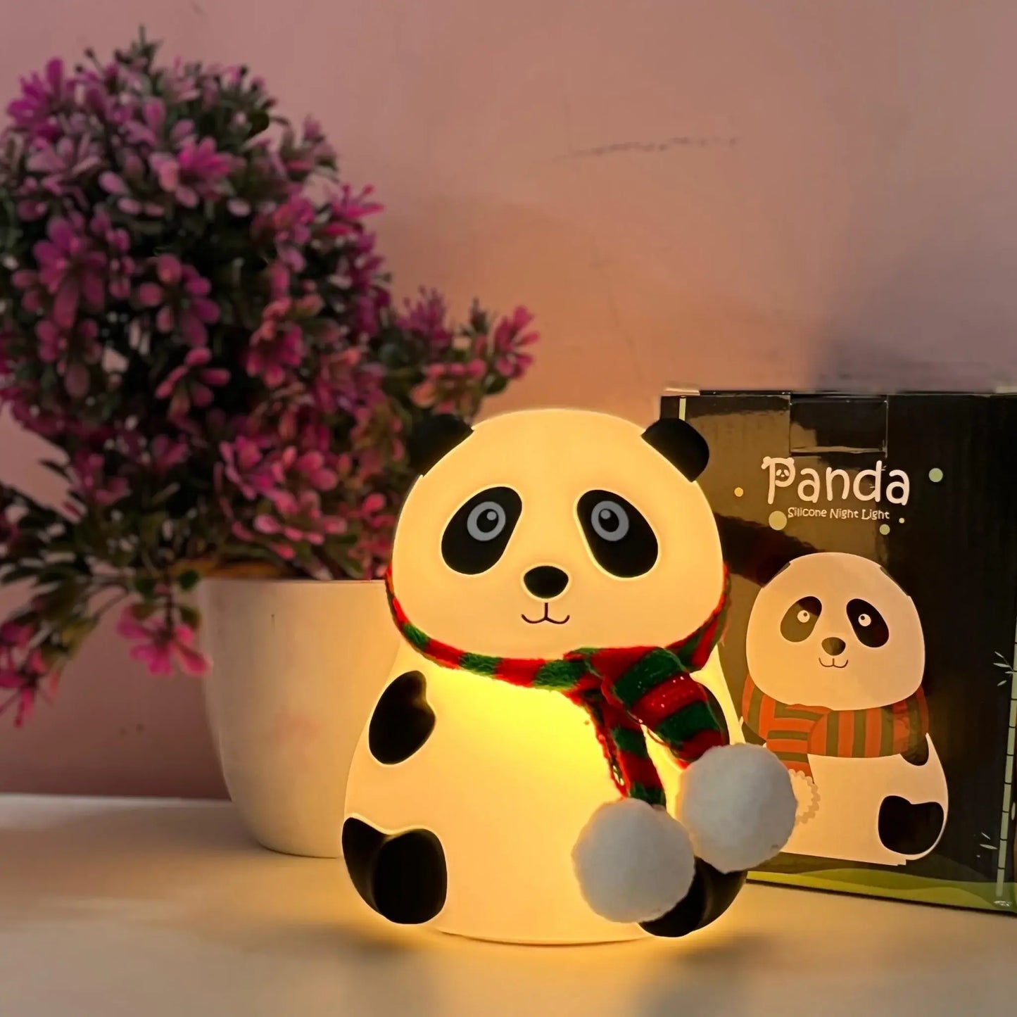 Panda Lamp Rechargeable Silicone Night Light with 7 Color Changing LED