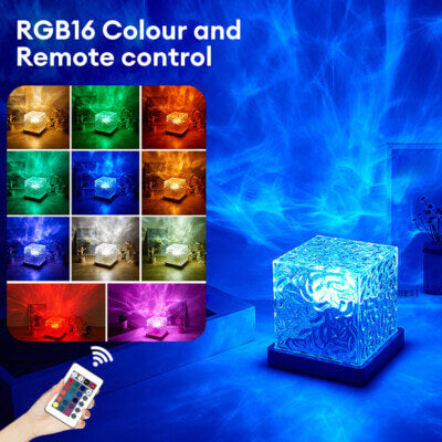 Dynamic Water Ripple Lamp Projector with RGB colors, Underwater Effect