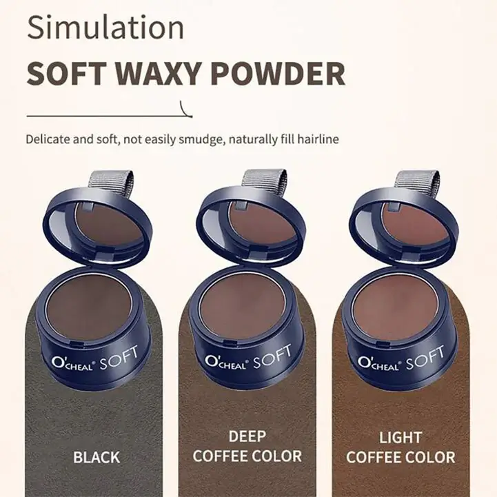O'CHEAL Black Hairline Powder, Hair Loss Cover Up Powder, Hair Fibers For Thinning Hair, Instantly Root Touch Up Hair Color For Gray Hair Coverage, Sweatproof Hairline Shadow Powder For Men And Women - Image 6