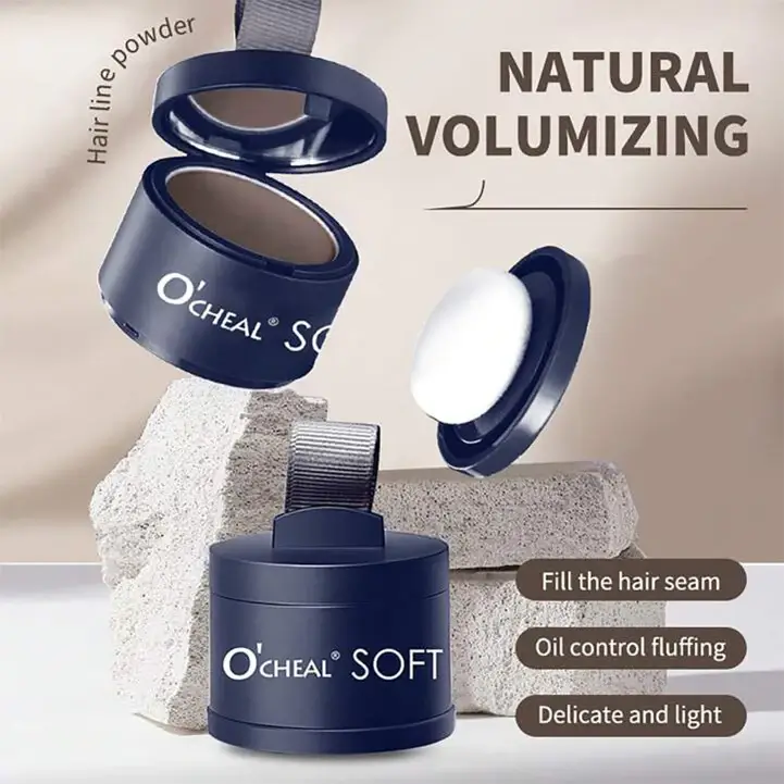 O'CHEAL Black Hairline Powder, Hair Loss Cover Up Powder, Hair Fibers For Thinning Hair, Instantly Root Touch Up Hair Color For Gray Hair Coverage, Sweatproof Hairline Shadow Powder For Men And Women