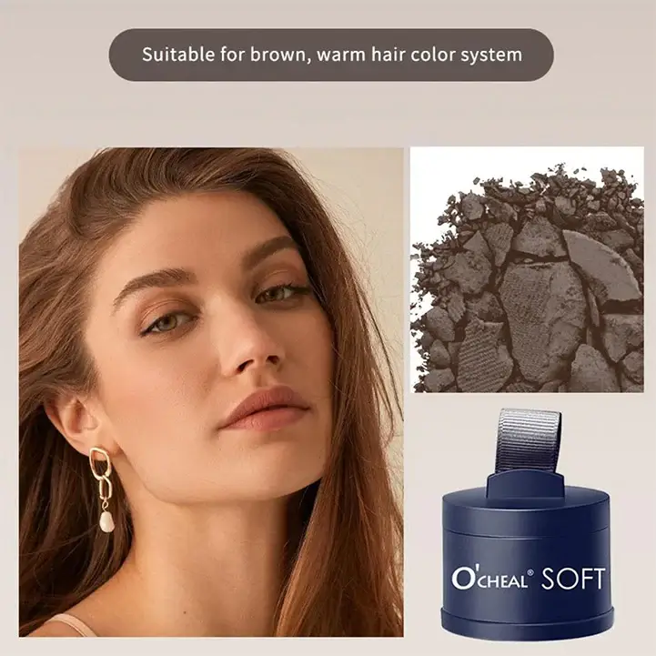 O'CHEAL Black Hairline Powder, Hair Loss Cover Up Powder, Hair Fibers For Thinning Hair, Instantly Root Touch Up Hair Color For Gray Hair Coverage, Sweatproof Hairline Shadow Powder For Men And Women - Image 2