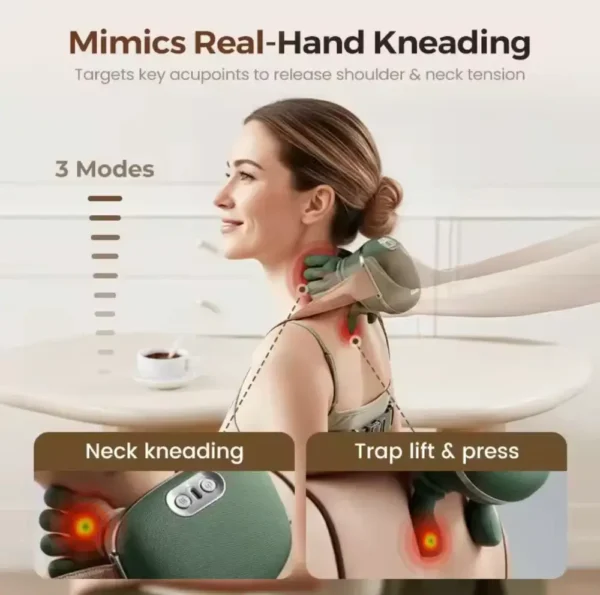 Heated Pillow Neck And Back Massager, Bionic Neck Shoulder Massager, Electric Kneading Muscles Massager