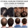 O'CHEAL Black Hairline Powder, Hair Loss Cover Up Powder, Hair Fibers For Thinning Hair, Instantly Root Touch Up Hair Color For Gray Hair Coverage, Sweatproof Hairline Shadow Powder For Men And Women