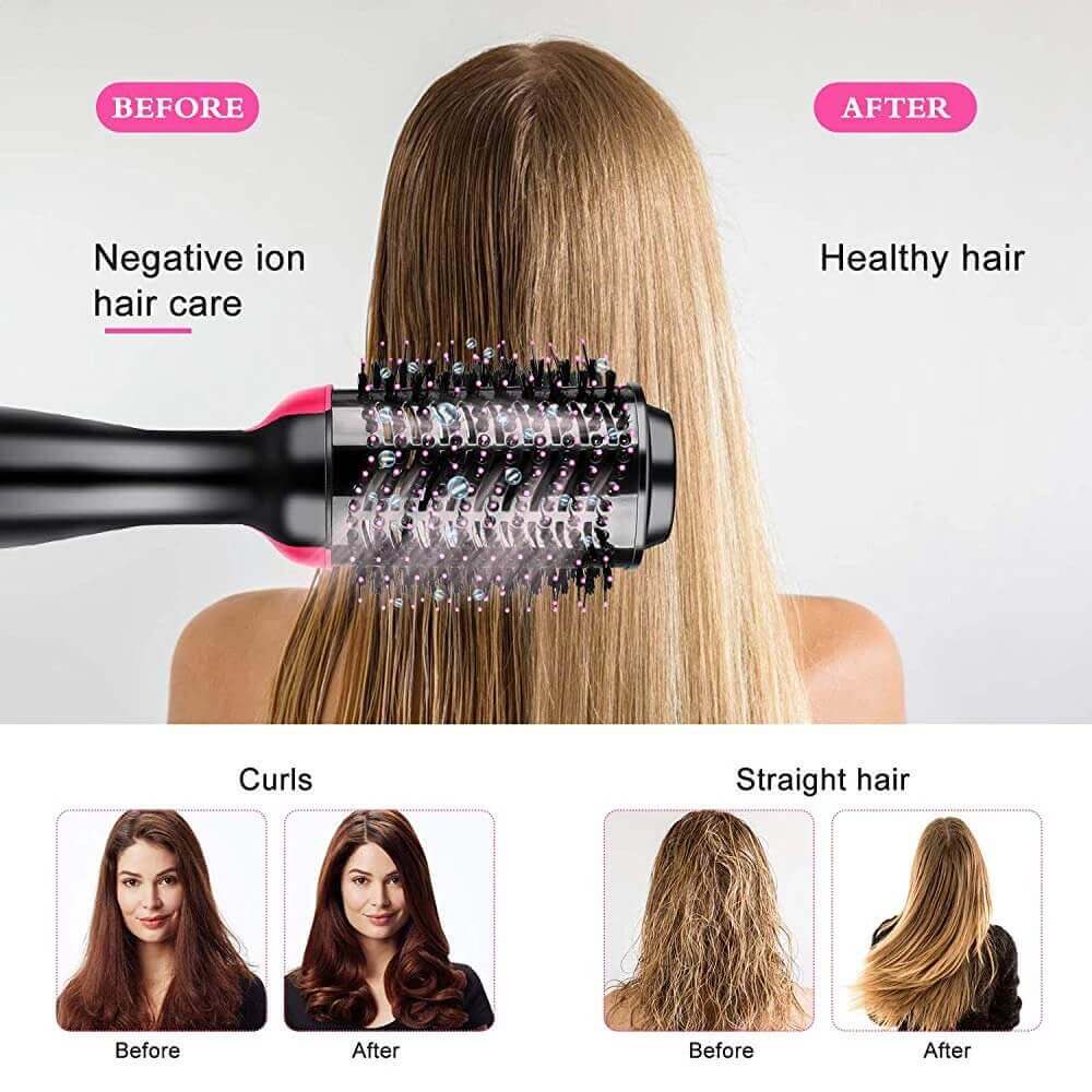 3-in-1 One-Step Hot Air Brush – Professional Hair Dryer, Curler, and Straightener Styler - Image 3
