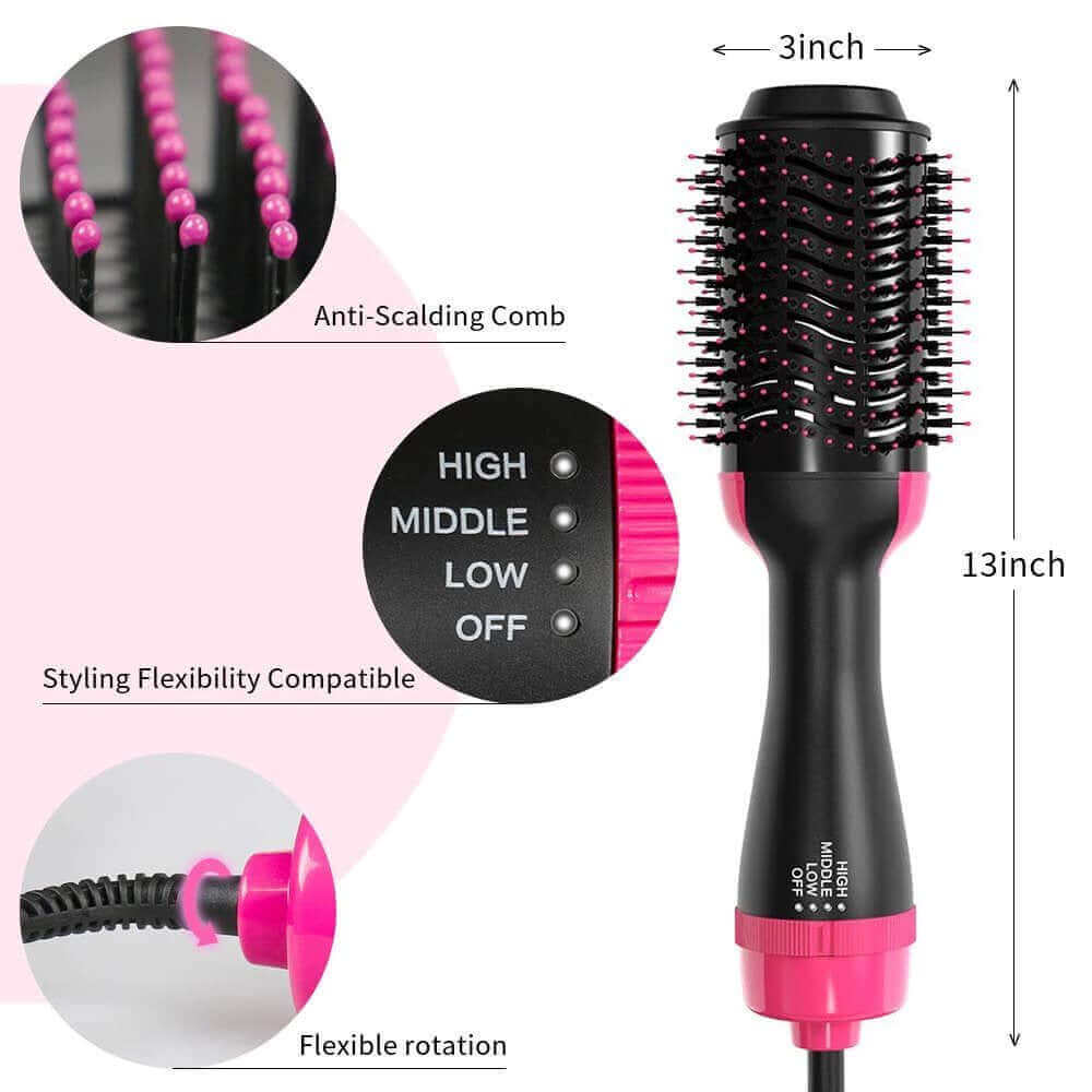 3-in-1 One-Step Hot Air Brush – Professional Hair Dryer, Curler, and Straightener Styler - Image 6