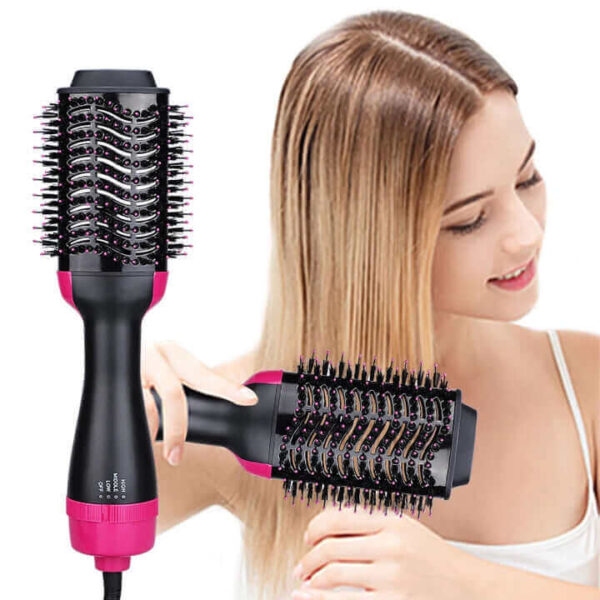 3-in-1 One-Step Hot Air Brush – Professional Hair Dryer, Curler, and Straightener Styler