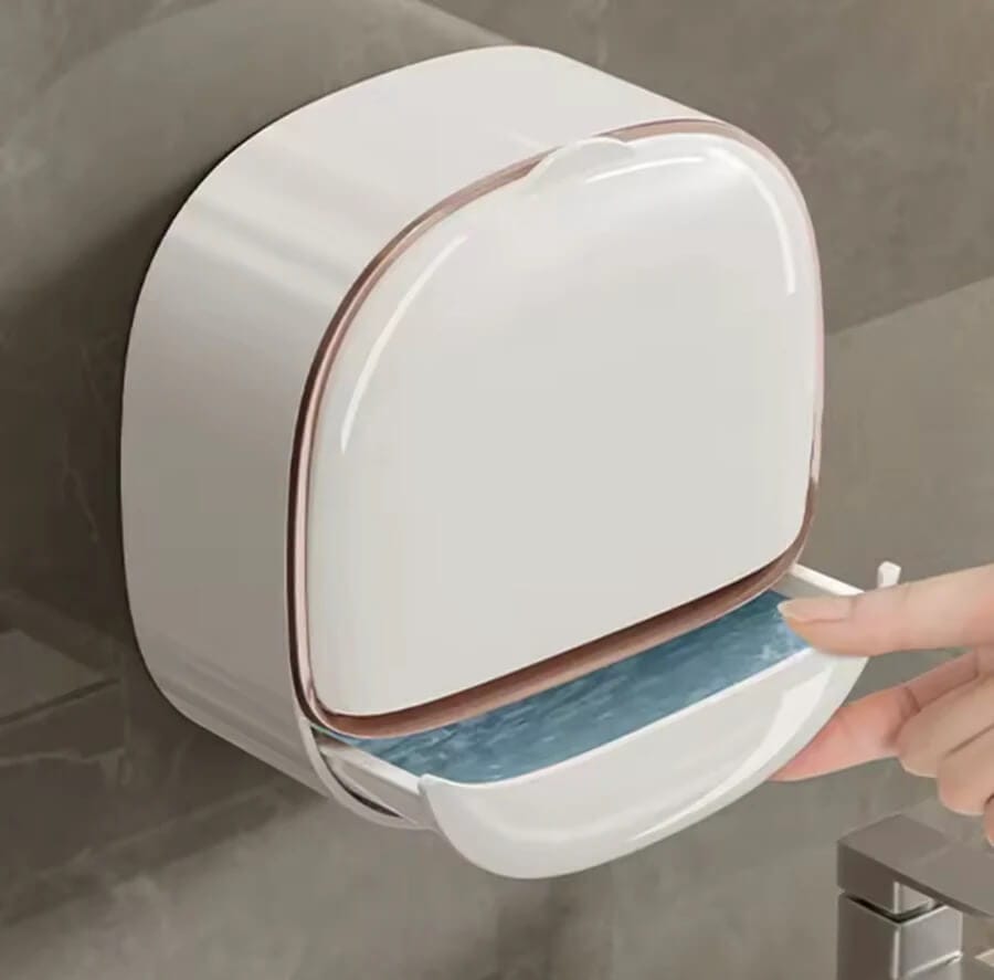 Wall Mounted Soap Box With Flip Cover, Soap Holder With Drainage Tray, Soap Holder With Lid, ABS Soap Box With Lid - Image 7